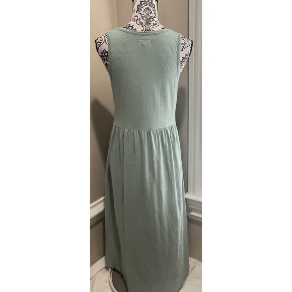 Pact Maxi Dress Womens S Slub Knit Organic Sage Green Henley Tank Dress Comfy - Picture 4 of 13
